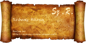 Szávay Rózsa névjegykártya