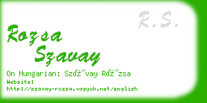 rozsa szavay business card